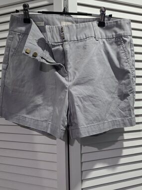 LOFT Pale Gray Women's 4" Bermuda Shorts